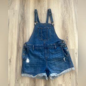 Old Navy L Denim Overall Shorts